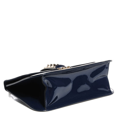 Valentino Garavani Patent Large Glam Lock Rockstud Flap Blue China 4 of 7