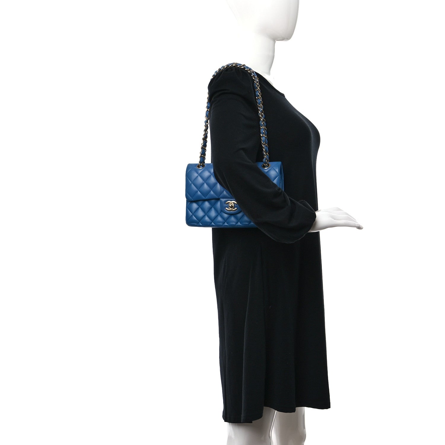 Chanel Lambskin Quilted Small Double Flap Blue 2 of 10