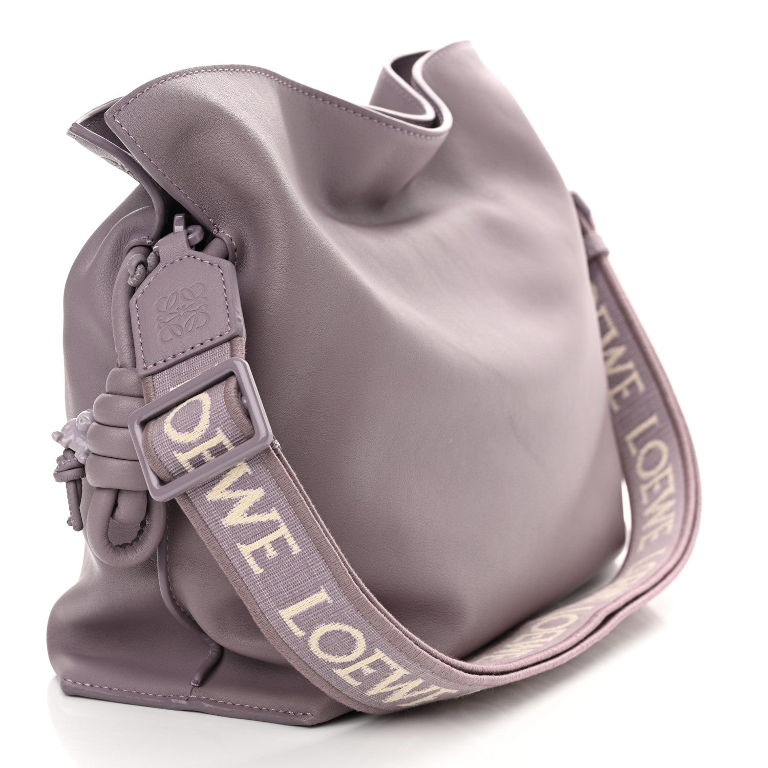 Loewe Calfskin Monochrome Flamenco Knot Clutch Pale Aubergine Glaze 3 of 10