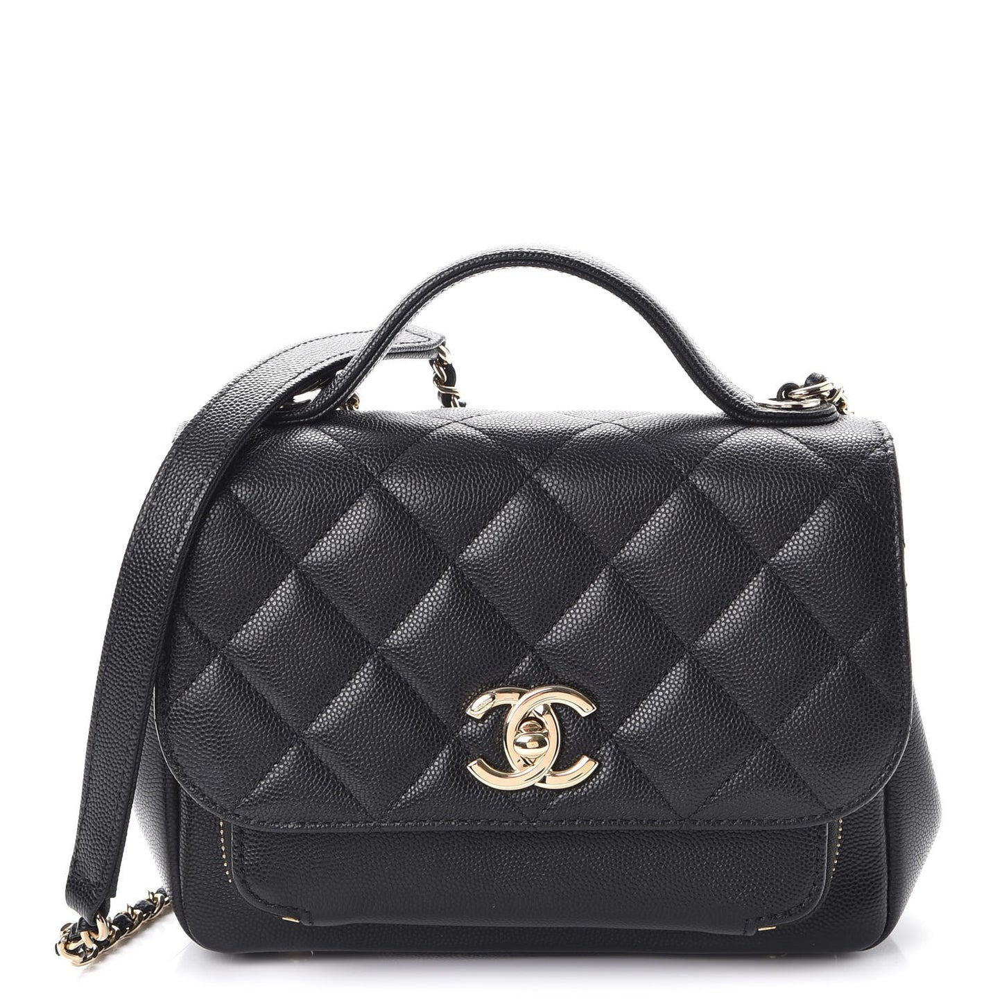 Caviar Quilted Small Business Affinity Flap Black
