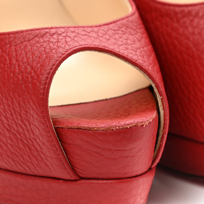 Christian Louboutin Calfskin Palais Royal 140 Pumps 37.5 Red 8 of 11