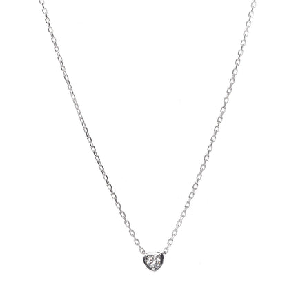 Cartier 18K White Gold Diamond D'Amour Heart Pendant Necklace 1 of 7