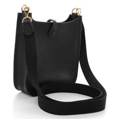 Hermes Taurillon Clemence Evelyne TPM Black 3 of 10