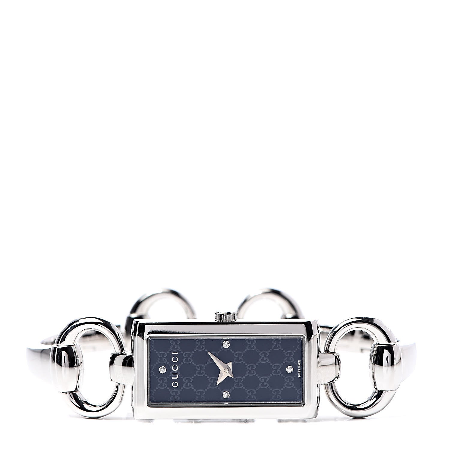 Gucci Stainless Steel Diamond 17mm Tornabuoni Quartz Watch Black 3 of 7