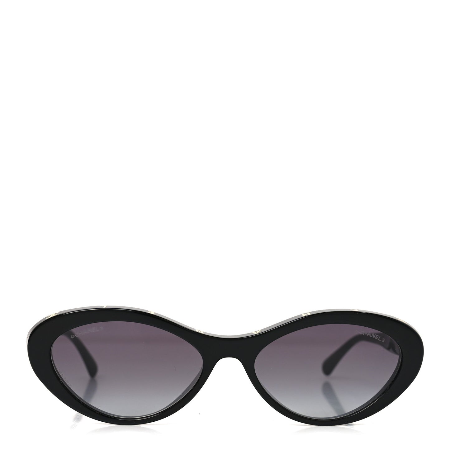 Acetate Oval Sunglasses 5416 Black Yellow