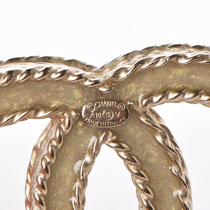Chanel Crystal CC Brooch Light Gold 4 of 5