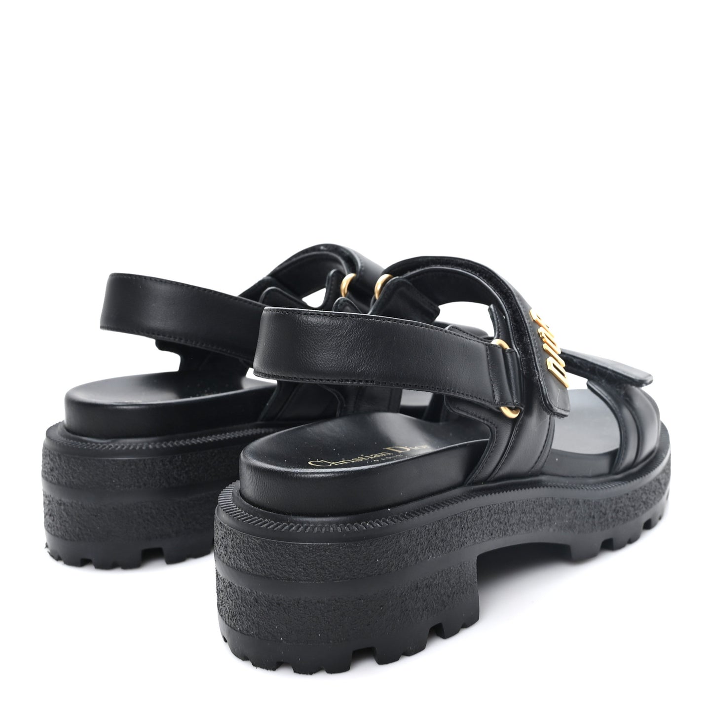 Lambskin Dioract 10mm Sandals 38 Black