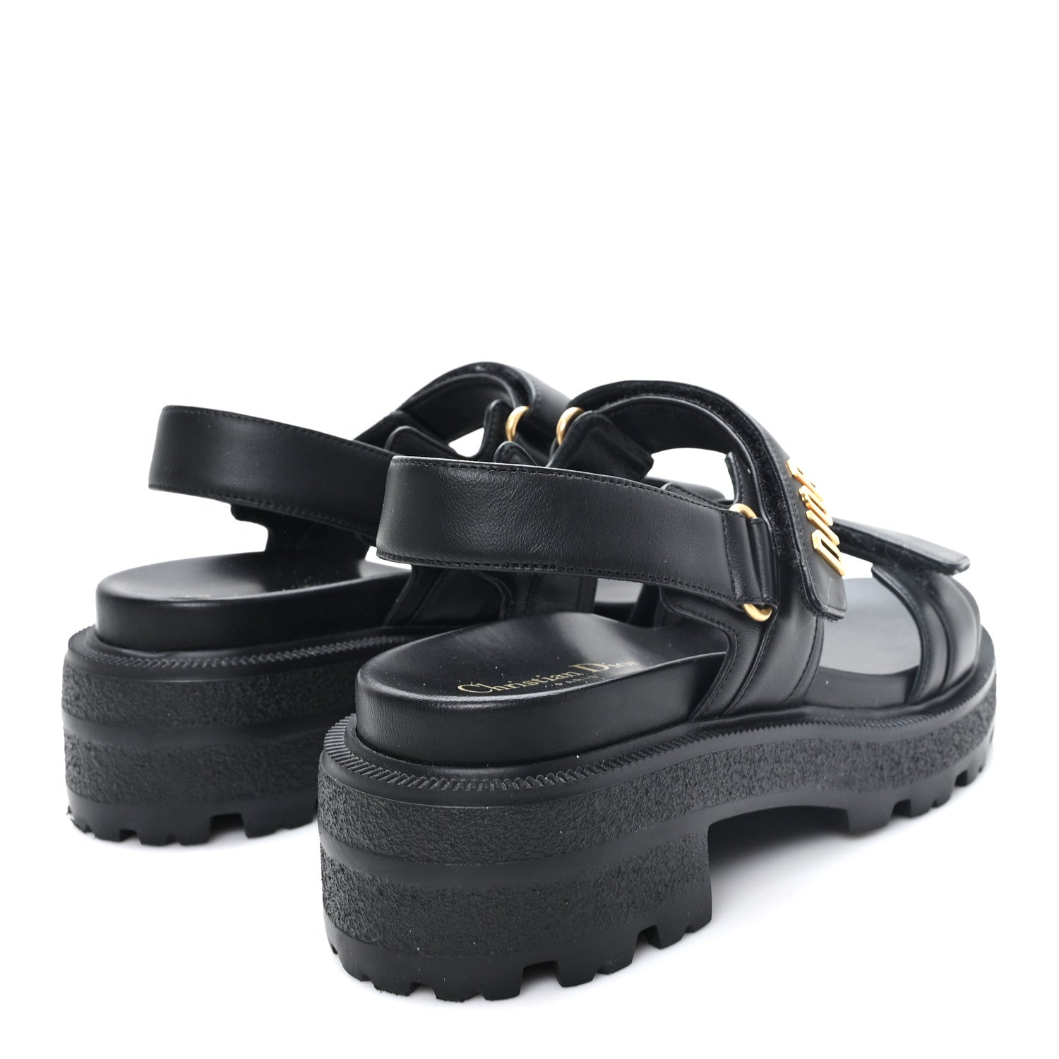 Christian Dior Lambskin Dioract 10mm Sandals 38 Black 5 of 9