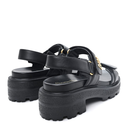 Christian Dior Lambskin Dioract 10mm Sandals 38 Black 5 of 9