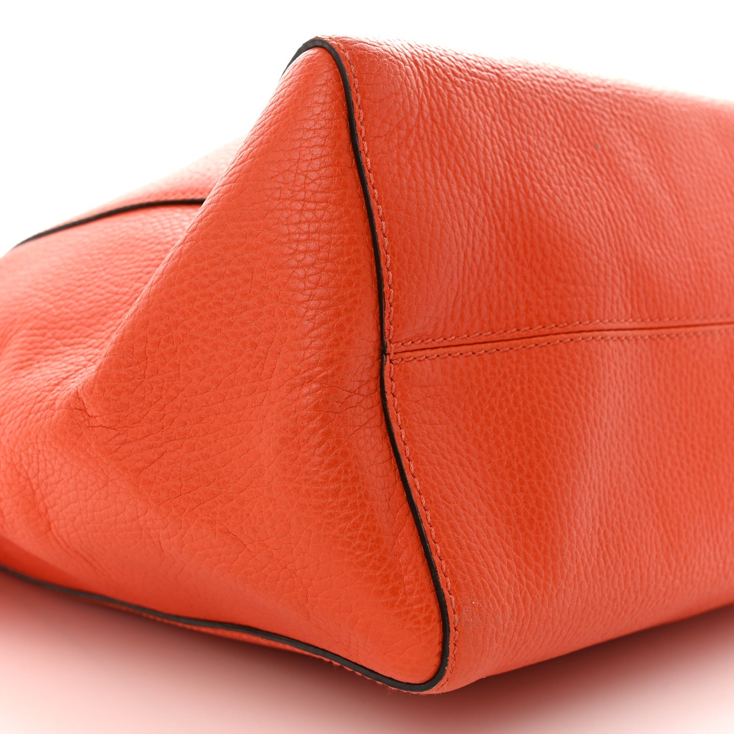 Dollar Calfskin Medium Swing Tote Sun Orange Pure Red