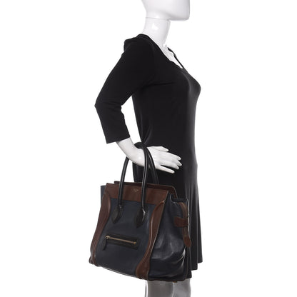Celine Smooth Calfskin Mini Tri-Color Luggage Navy 2 of 12