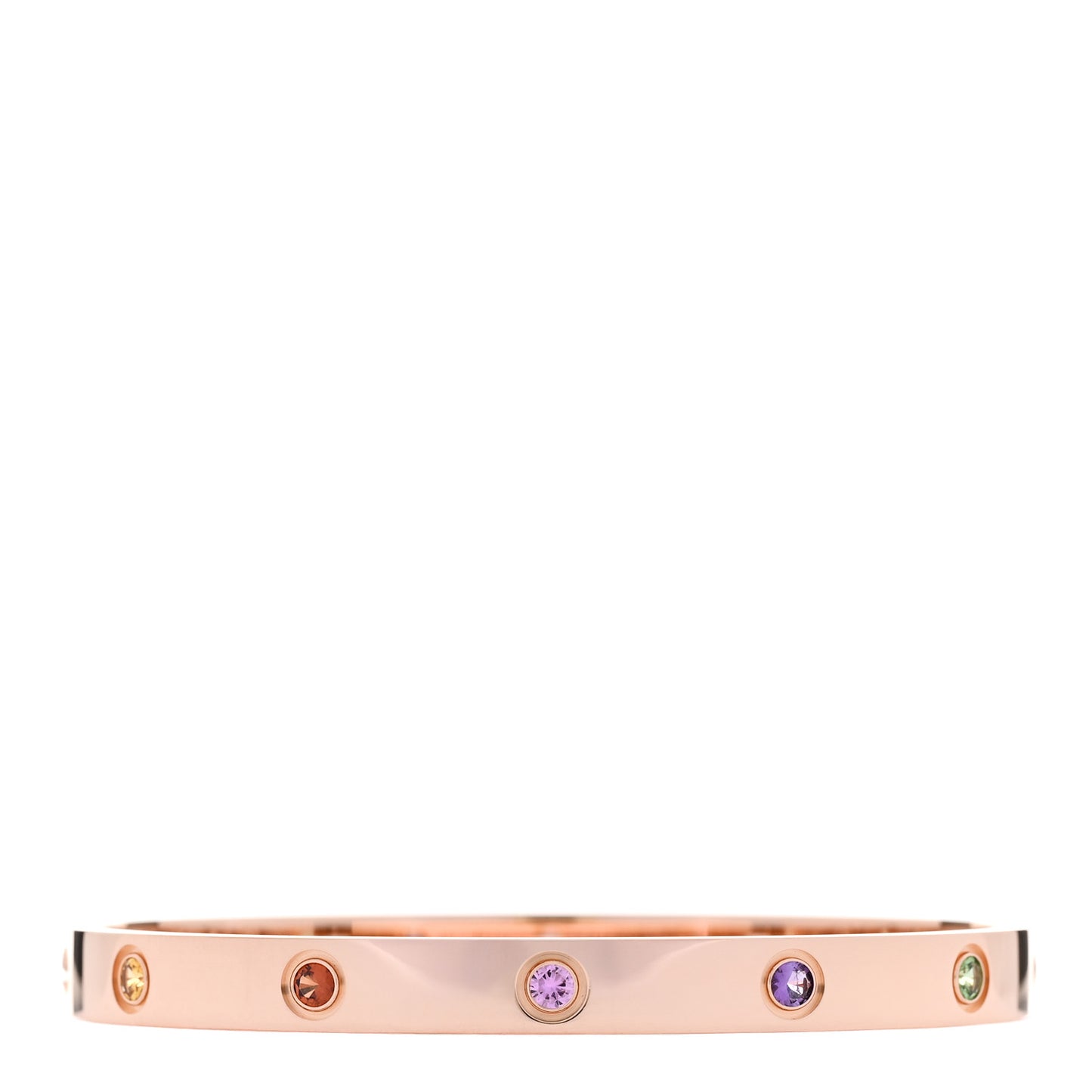 18K Pink Gold Sapphire Garnet Amethyst LOVE Bracelet 18