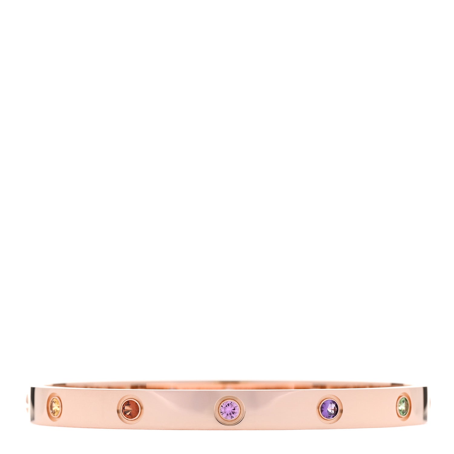 Cartier 18K Pink Gold Sapphire Garnet Amethyst LOVE Bracelet 18 2 of 8