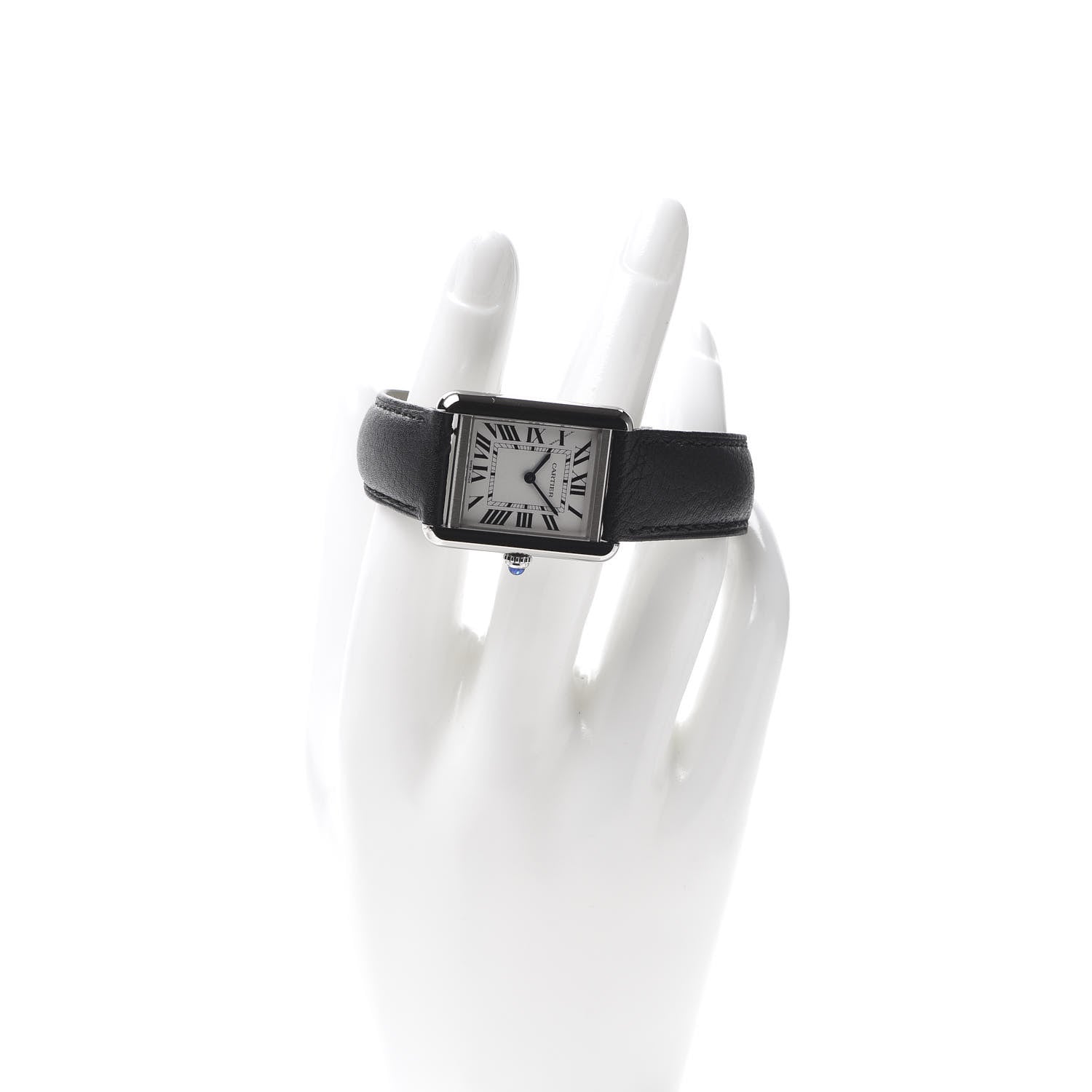 Cartier Stainless Steel Calfskin 24mm Tank Solo Quartz Watch 2 of 9
