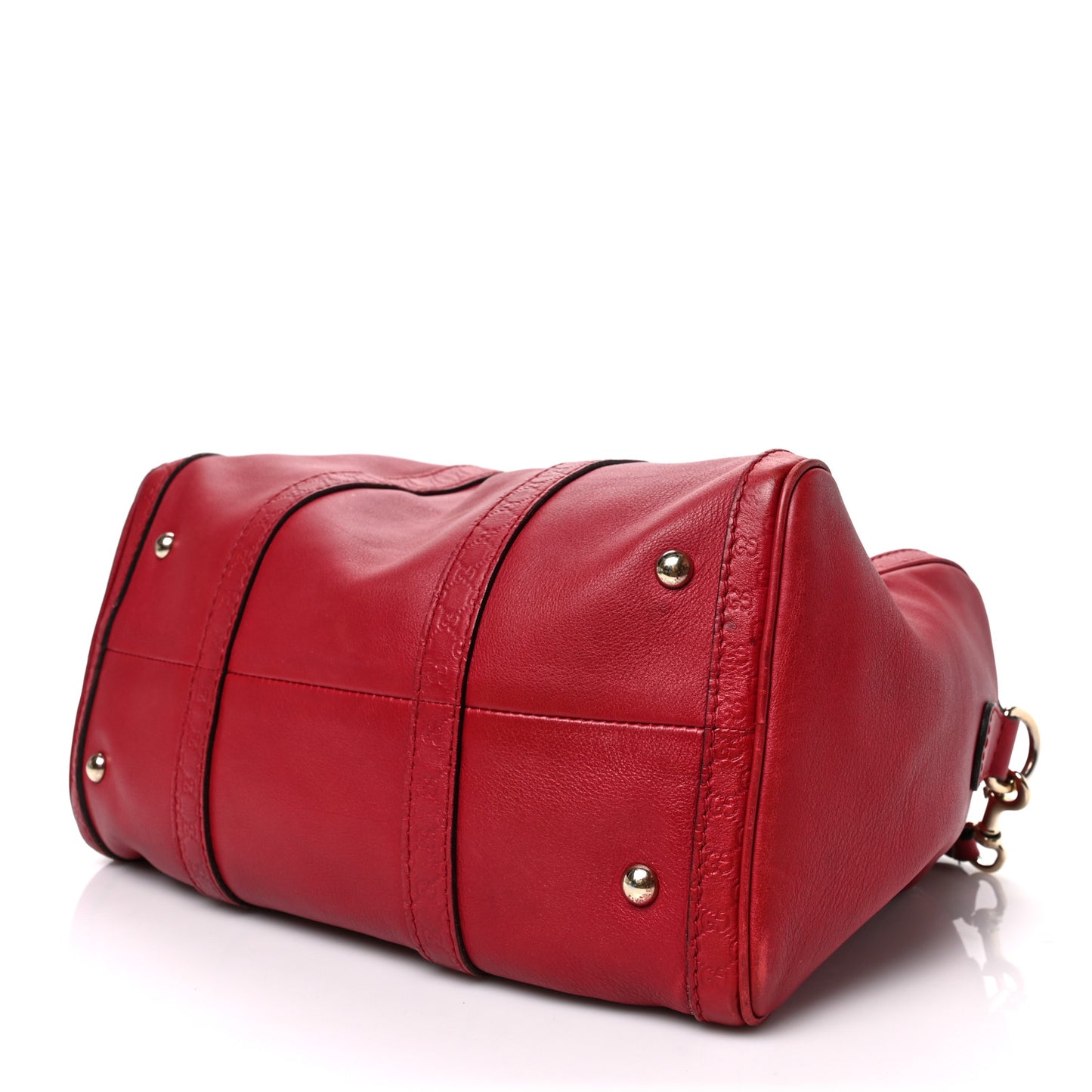 Calfskin Microguccissima Trim Medium Boston Raspberry Red