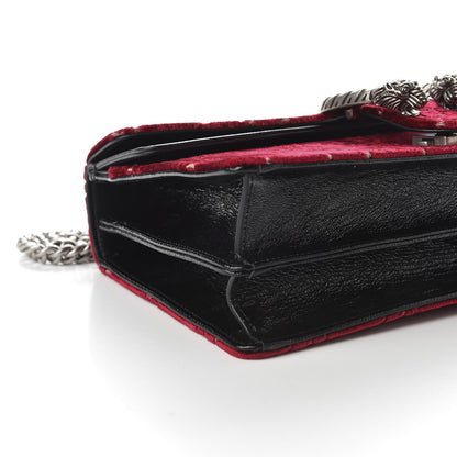 Gucci Velvet Skipper GG Monogram Small Dionysus Shoulder Bag Red Cipria Black 8 of 11