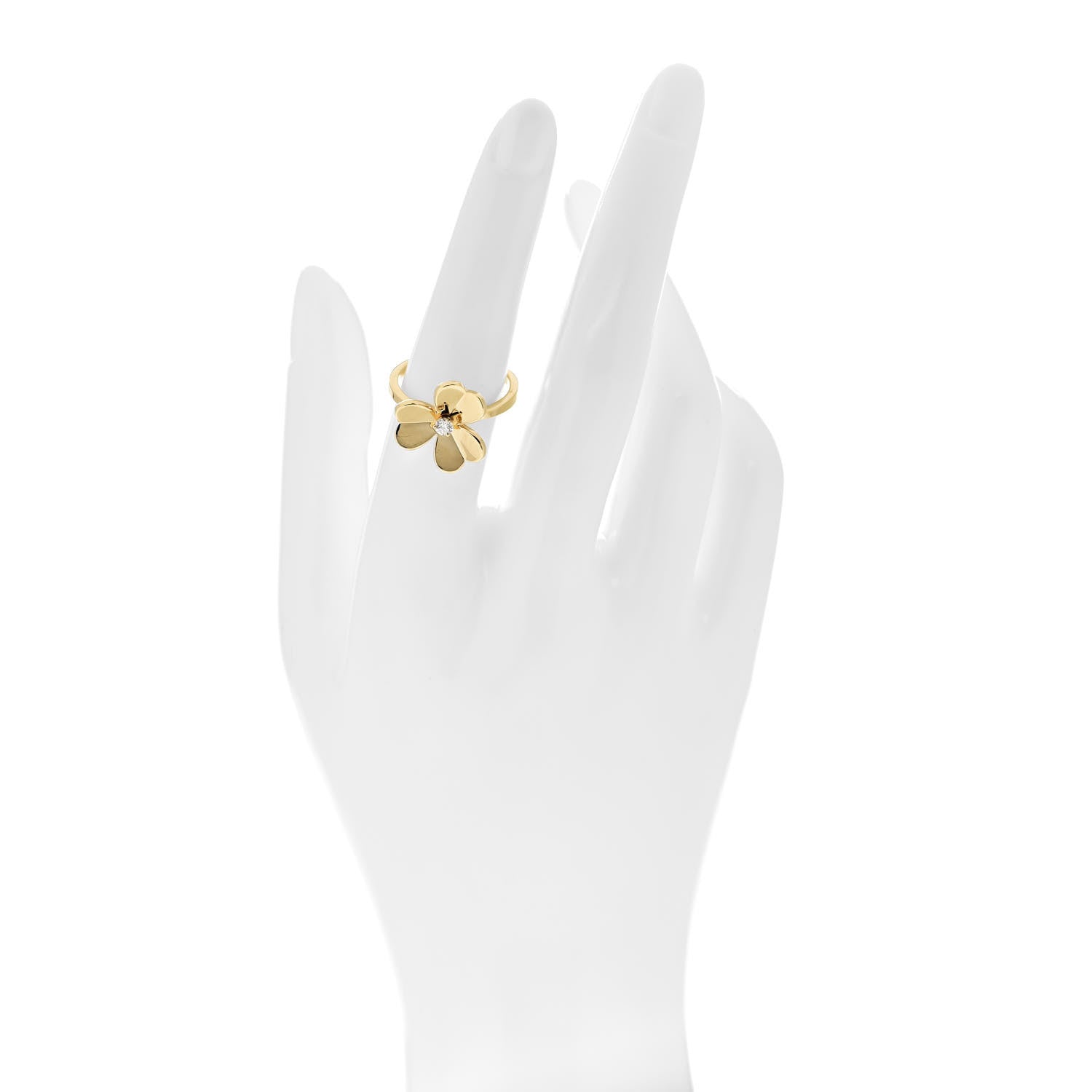 Van Cleef & Arpels 18K Yellow Gold Diamond Small Frivole Ring 53 6.5 2 of 6