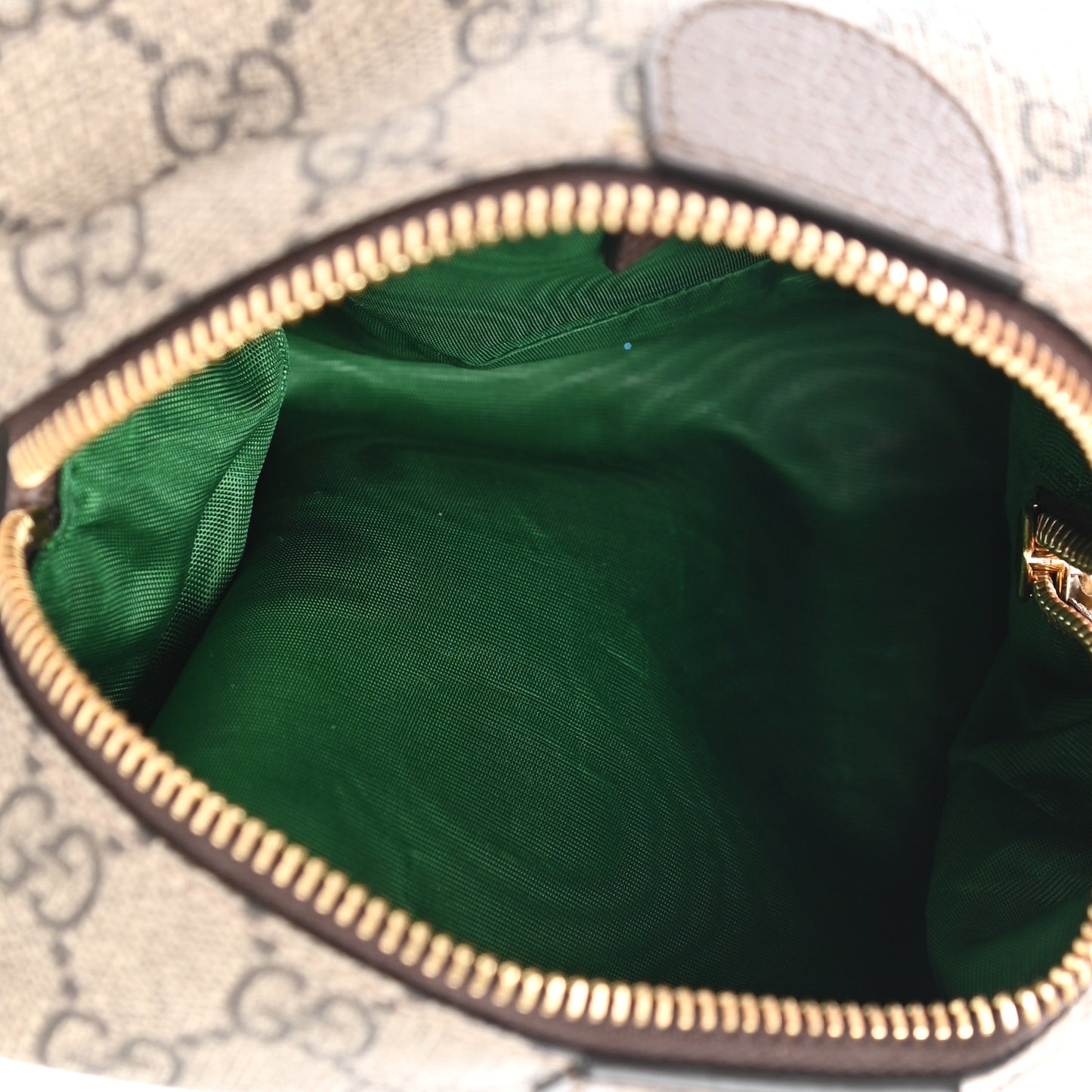 Soft GG Supreme Monogram Calfskin Medium Ophidia Cosmetic Case Beige Ebony New Acero