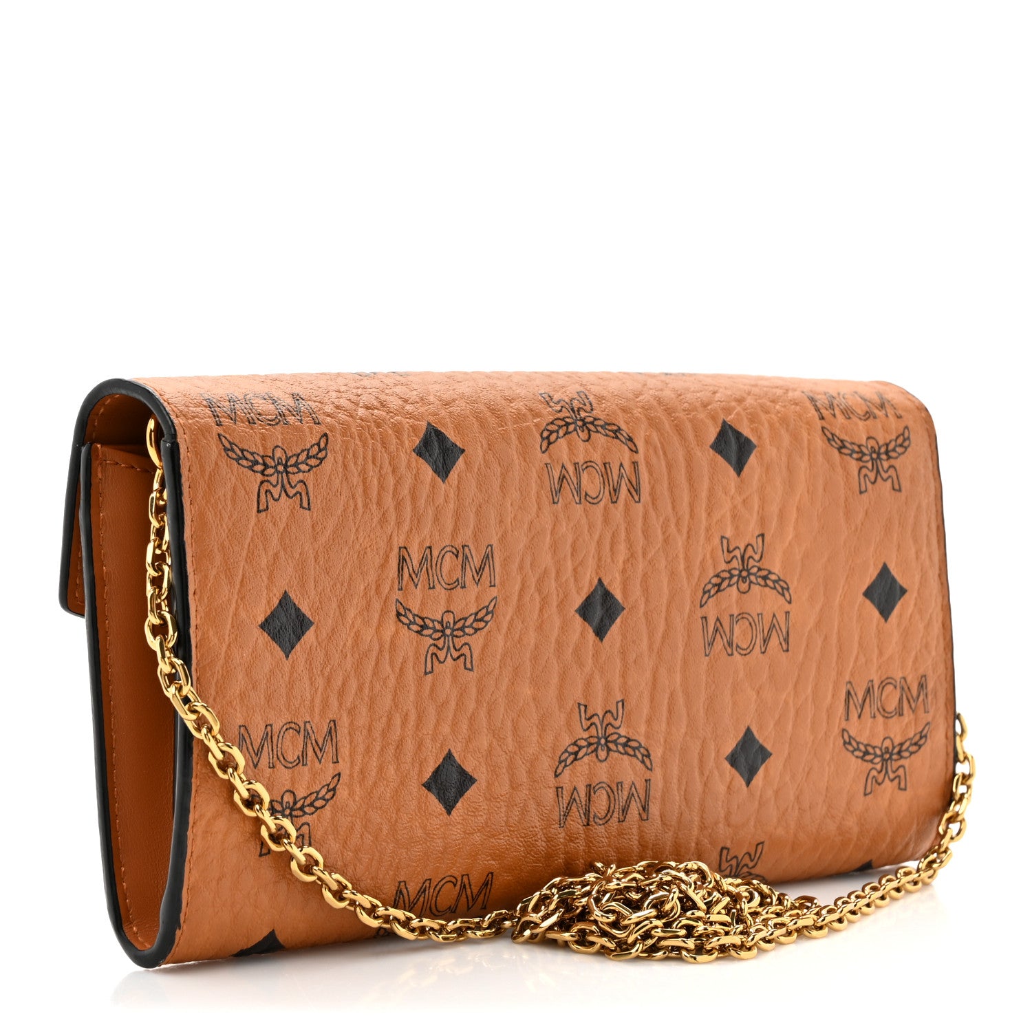 MCM Visetos Large Patricia Wallet On Chain Cognac 3 of 14