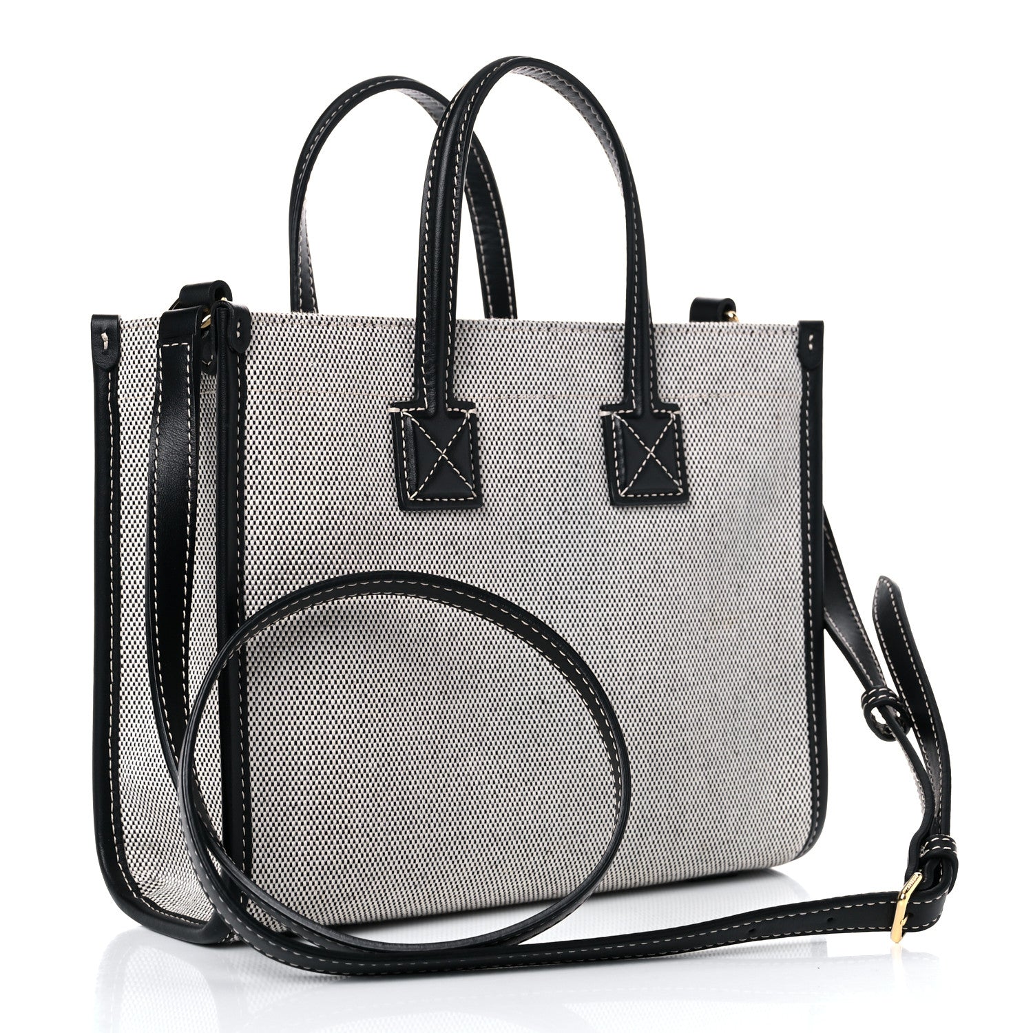 Burberry Canvas Smooth Calfskin Mini Two Tone Freya Tote Black 2 of 10