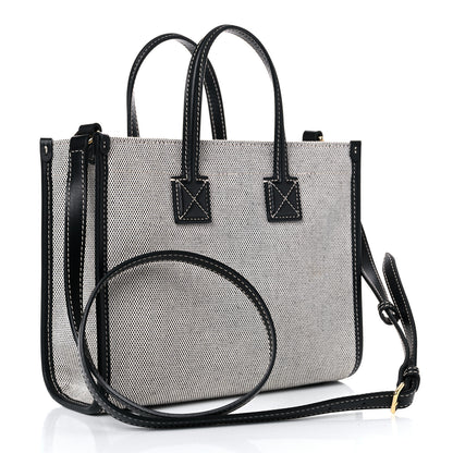 Burberry Canvas Smooth Calfskin Mini Two Tone Freya Tote Black 2 of 10