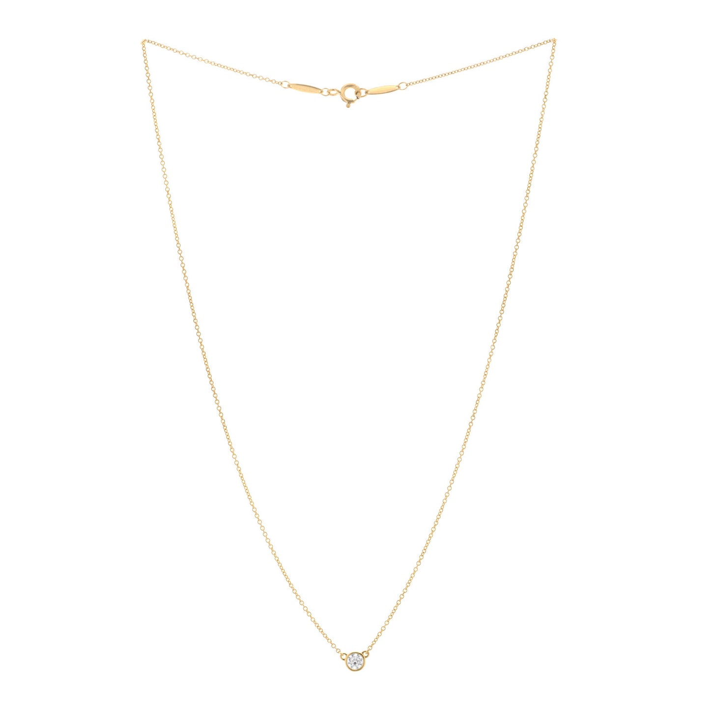 18K Yellow Gold Diamond .17ct Elsa Peretti Diamonds by the Yard Pendant Necklace