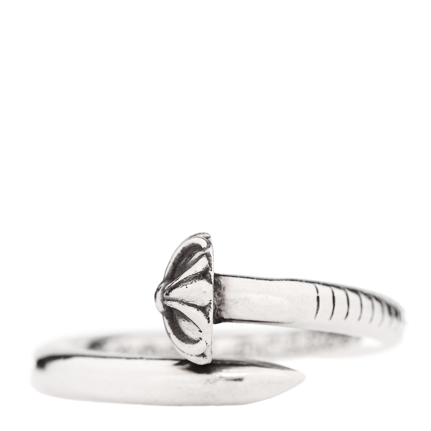 Chrome Hearts Sterling Silver Cross Ball Nail Ring 60 9 1 of 7