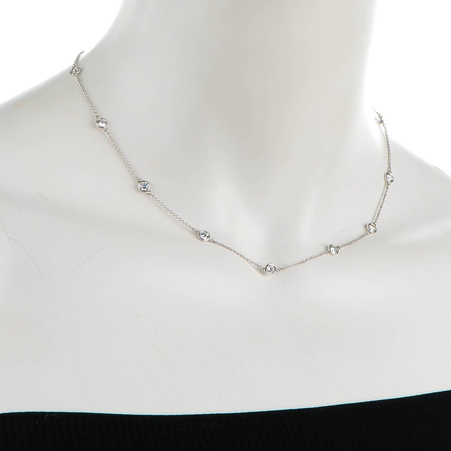Platinum Diamond .33ctw Elsa Peretti Diamonds by the Yard Station Necklace