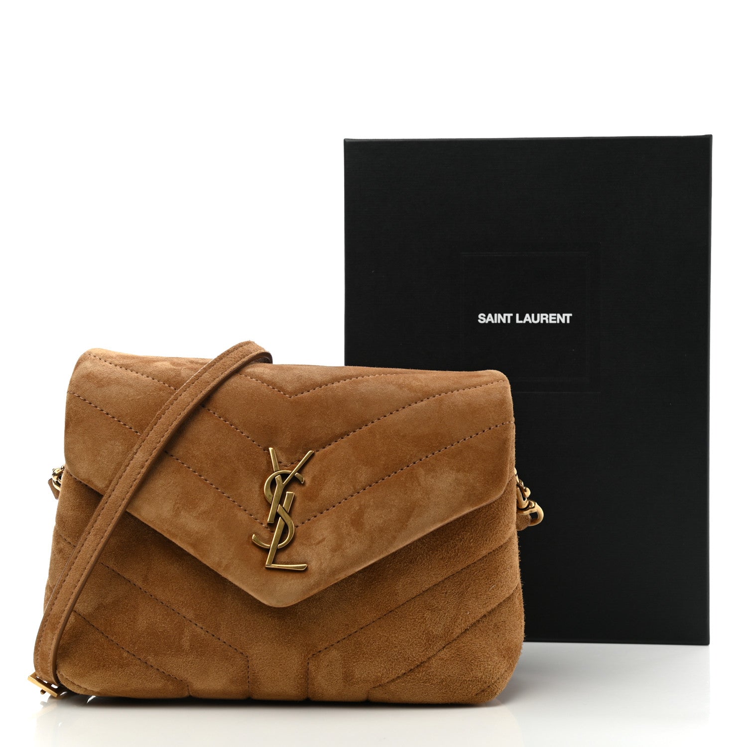 Saint Laurent Suede Toy Loulou Shoulder Bag Cinnamon 13 of 13