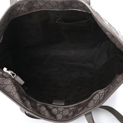 Gucci Imprime Monogram Medium Zippered Shopping Tote Pewter 5 of 9