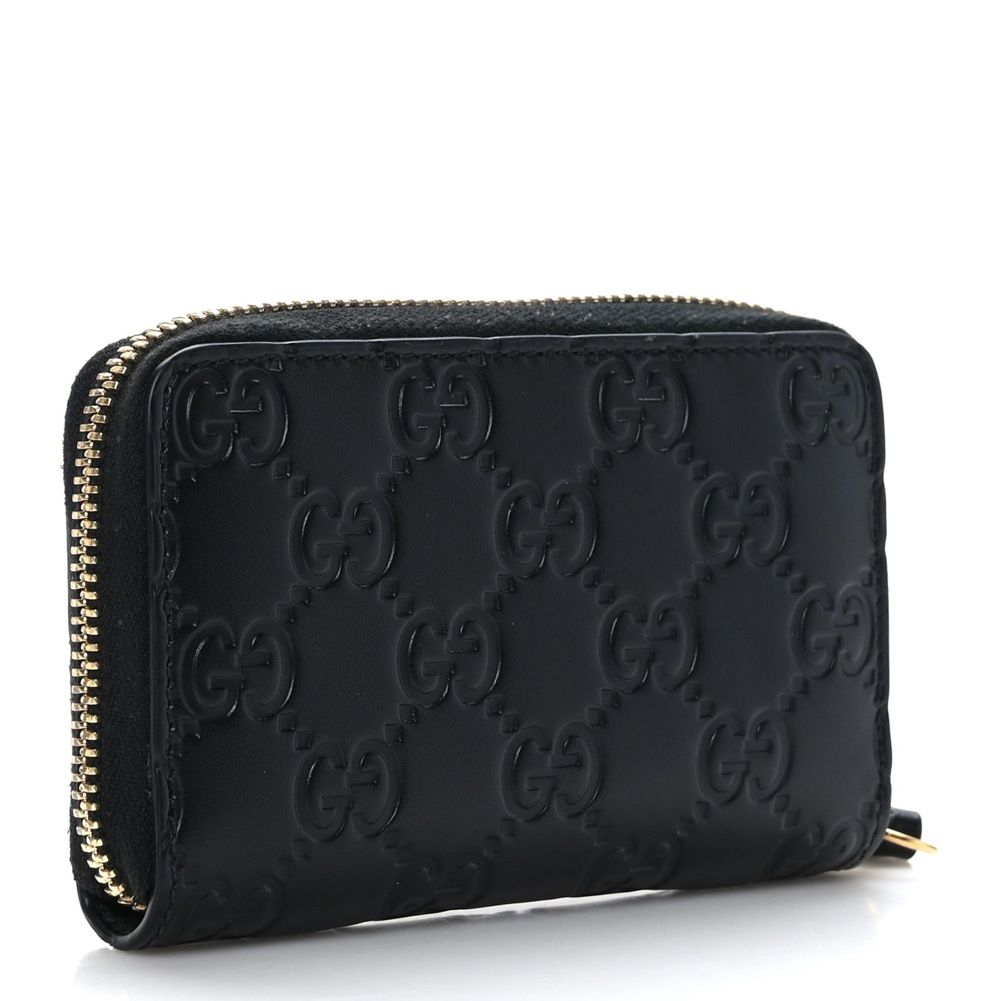 Guccissima Zip Around Card Case Black