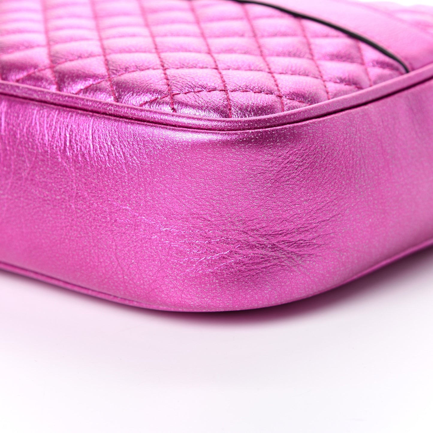 Laminated Nappa Trapuntata Small Zumi Shoulder Bag Fuxia