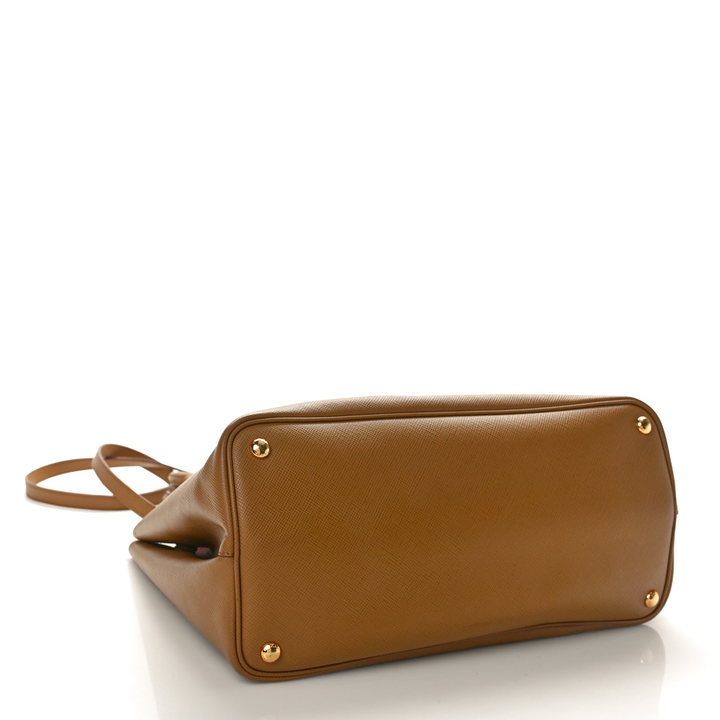 Saffiano Cuir Large Double Bag Caramel Fuoco