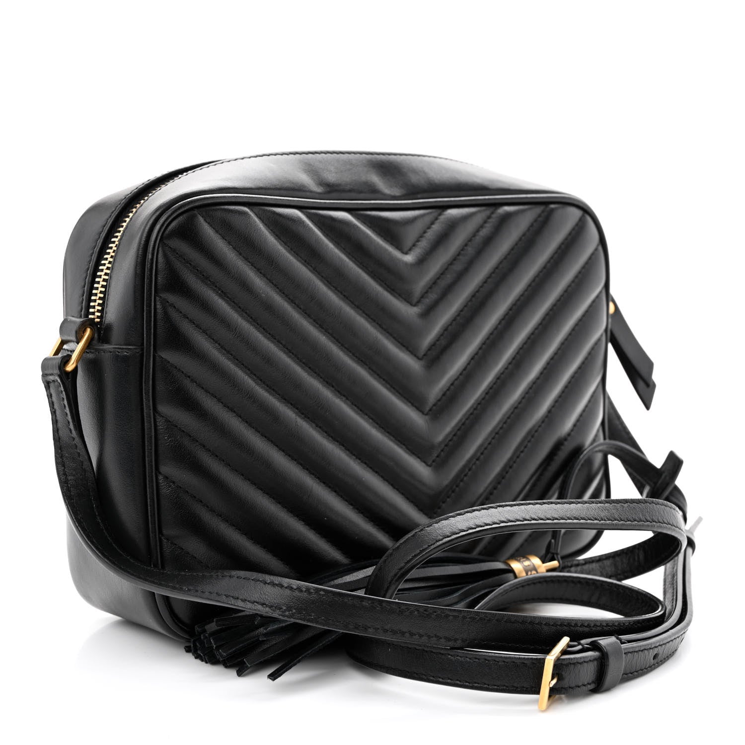 Saint Laurent Calfskin Matelasse Monogram Lou Camera Bag Black 3 of 10