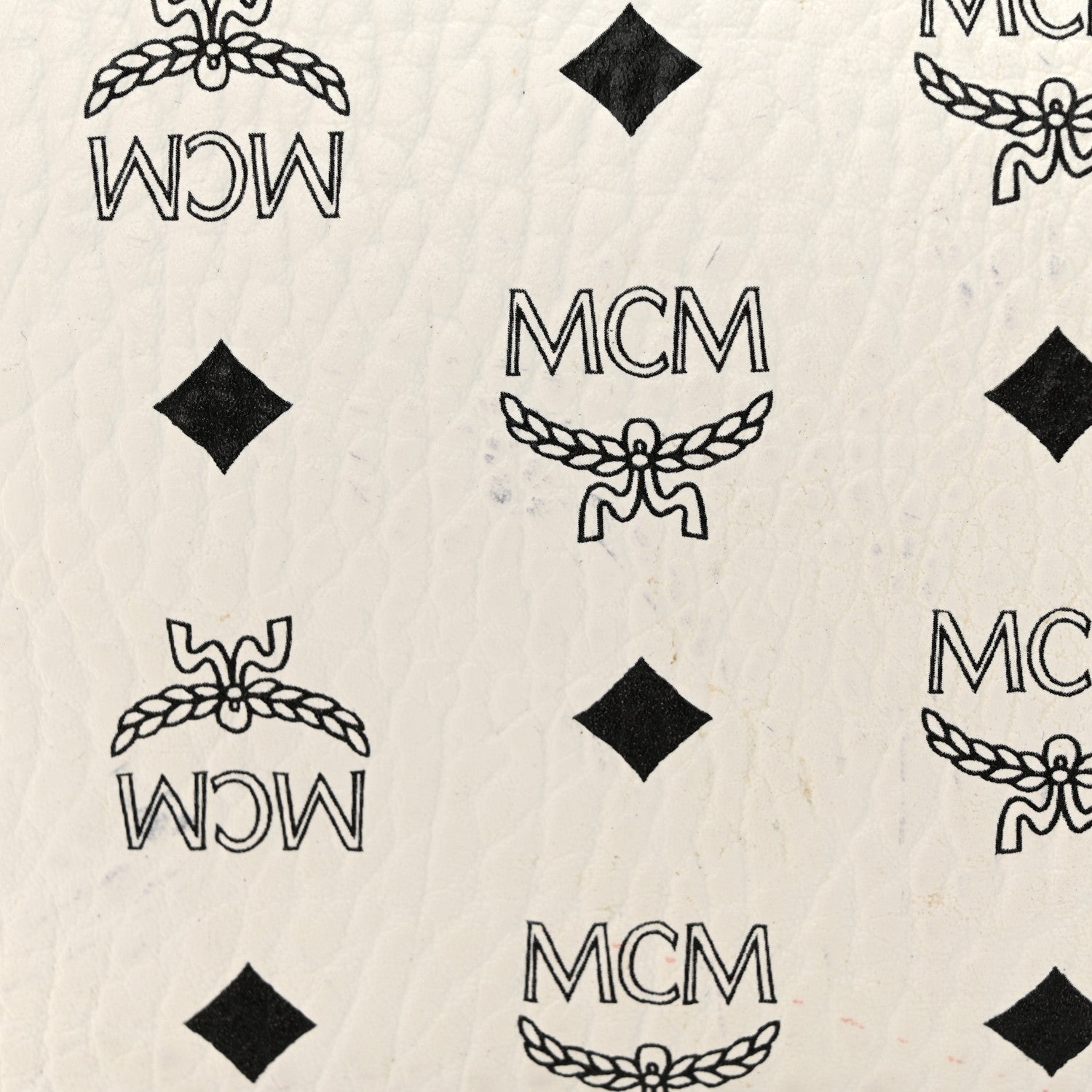 MCM Visetos Liz Shopper Tote Pouch White Black 14 of 14