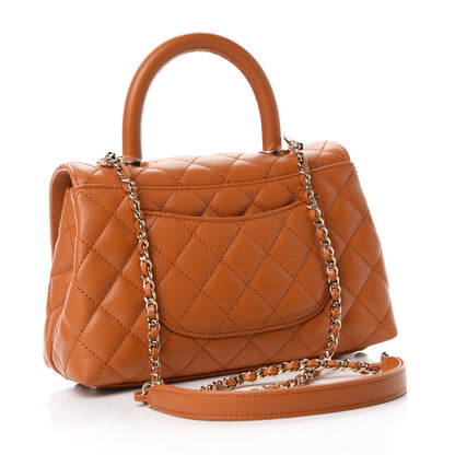 Chanel Caviar Quilted Mini Coco Handle Flap Light Brown 3 of 11