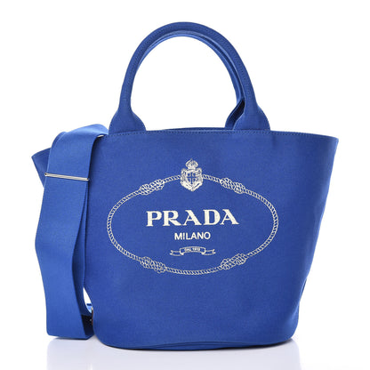 Prada Canapa Small Shopping Tote Cobalto 9 of 14