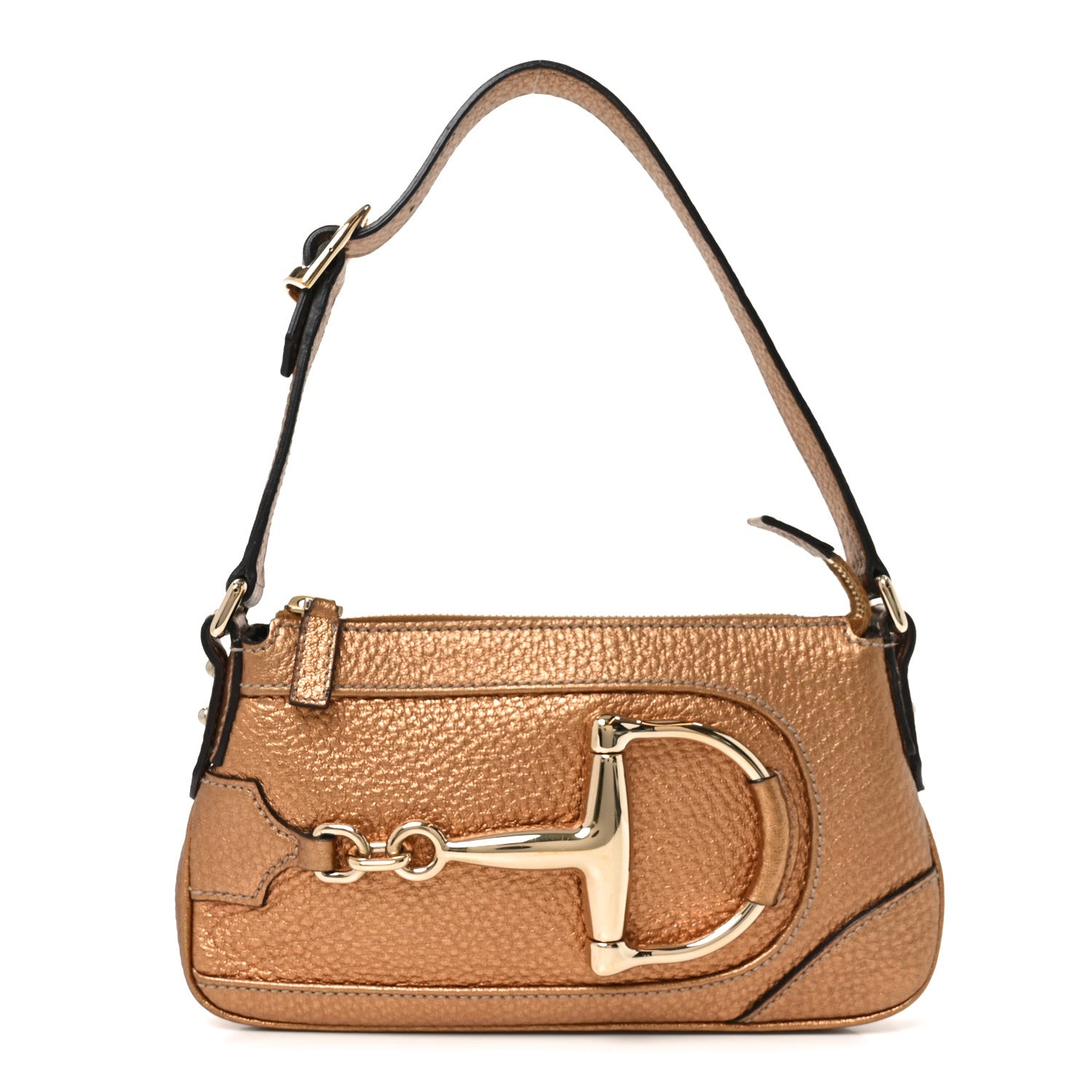 Gucci Metallic Calfskin Hasler Pochette Bronze 1 of 10