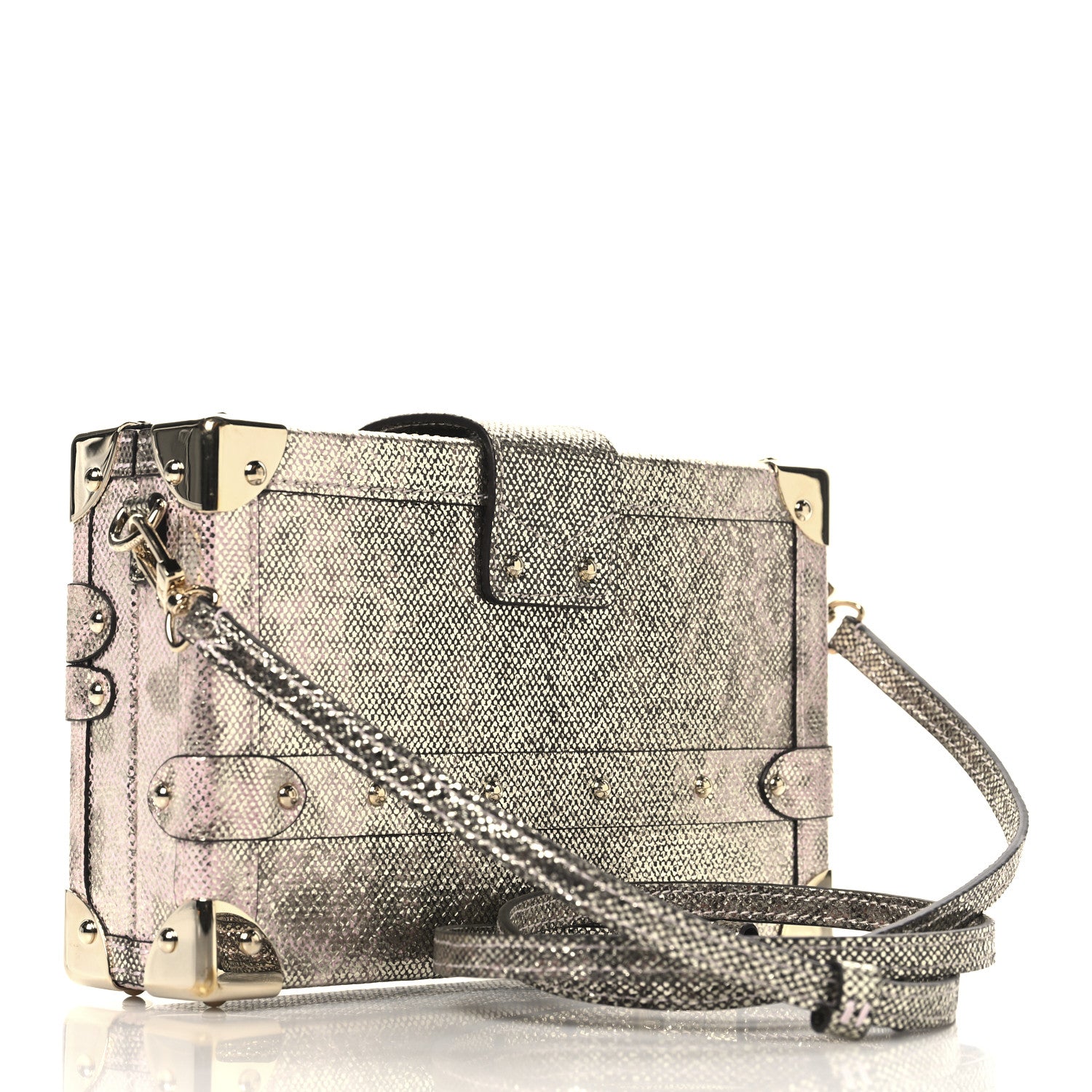 Louis Vuitton Lizard Petite Malle Silver 2 of 12