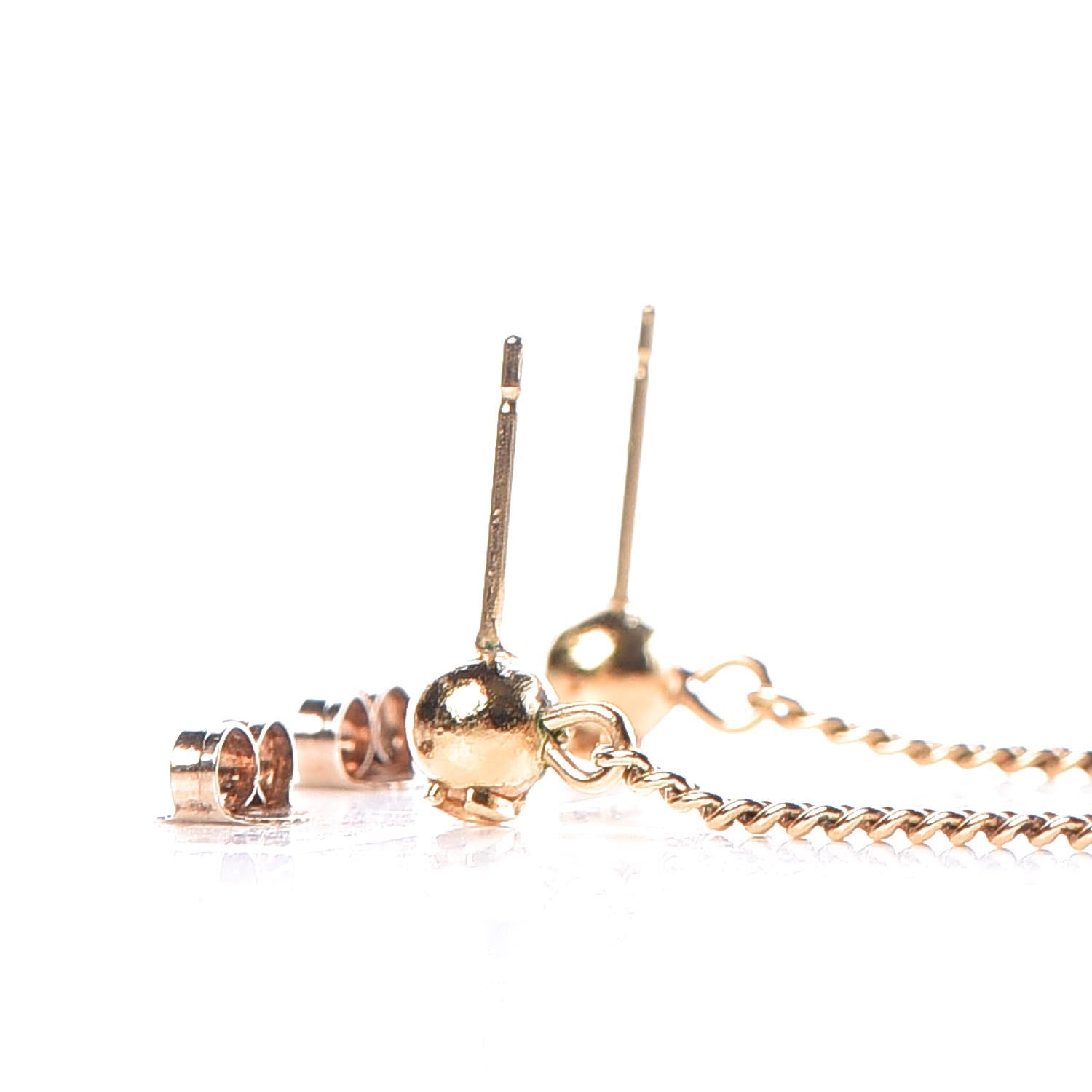 Chanel CC Drop Earrings Matte Gold 4 of 8