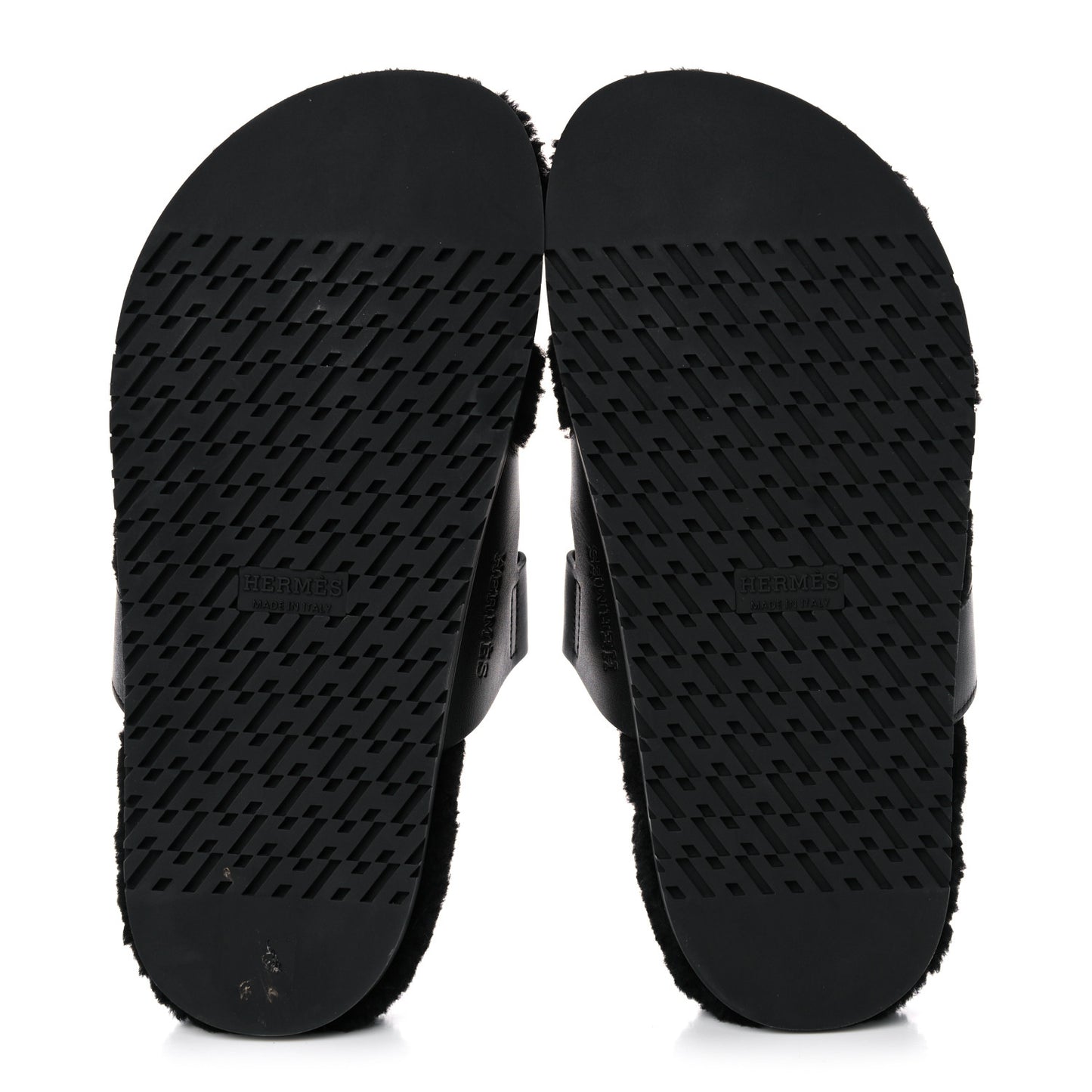 Calfskin Woolskin Womens Chypre Sandals 37 Black