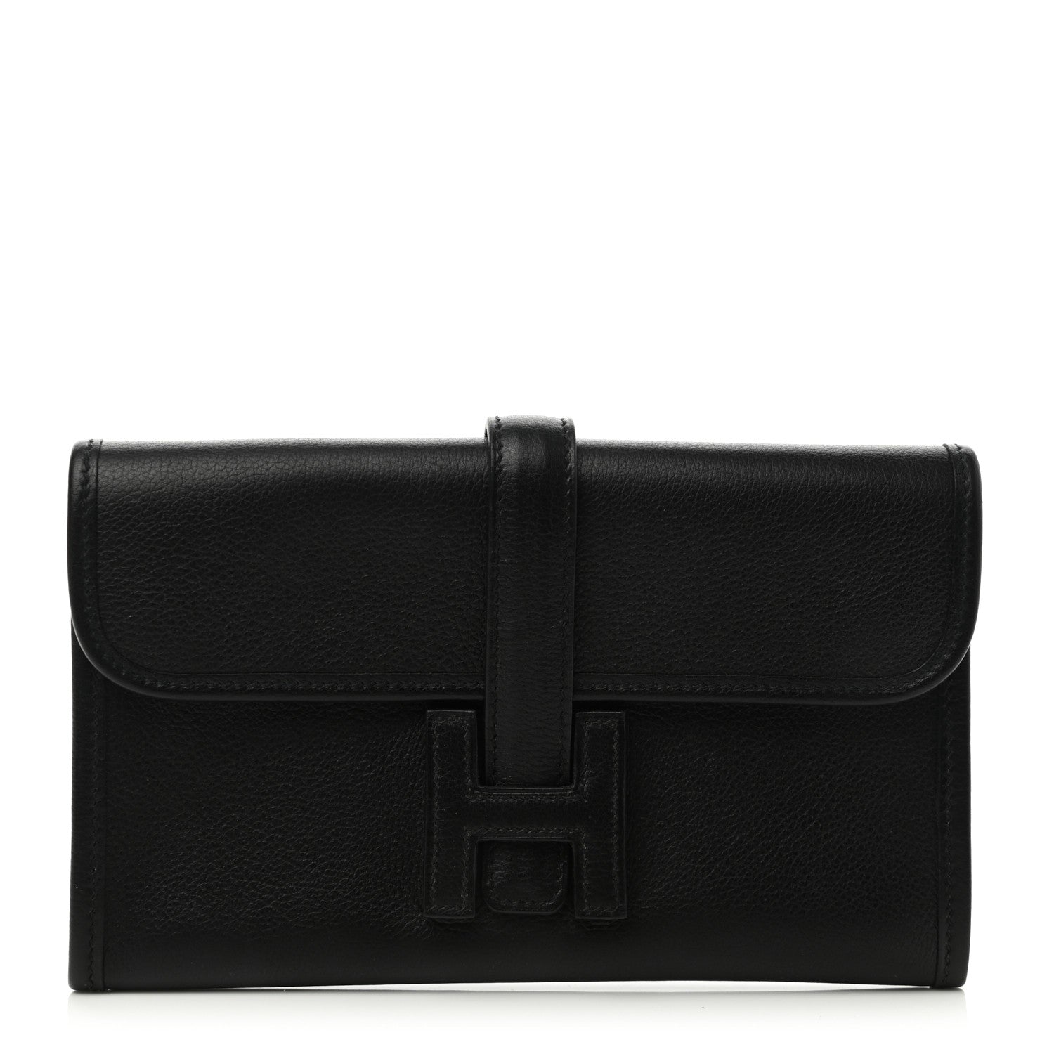 Hermes Evergrain Jige Duo Clutch Black 1 of 7