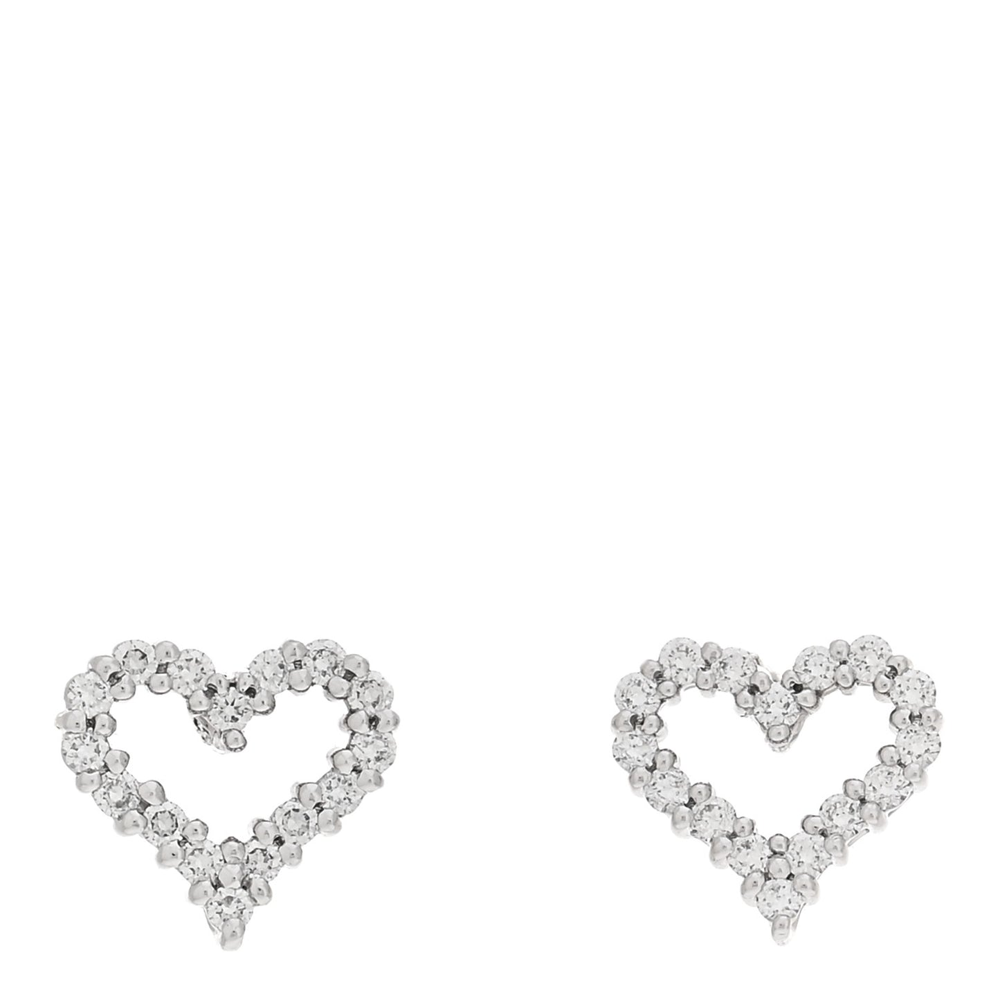 Platinum Diamond Extra Mini Heart Earrings