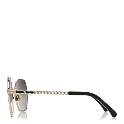 Chanel Pearl Sunglasses 4281-Q-H Black Gold 3 of 7