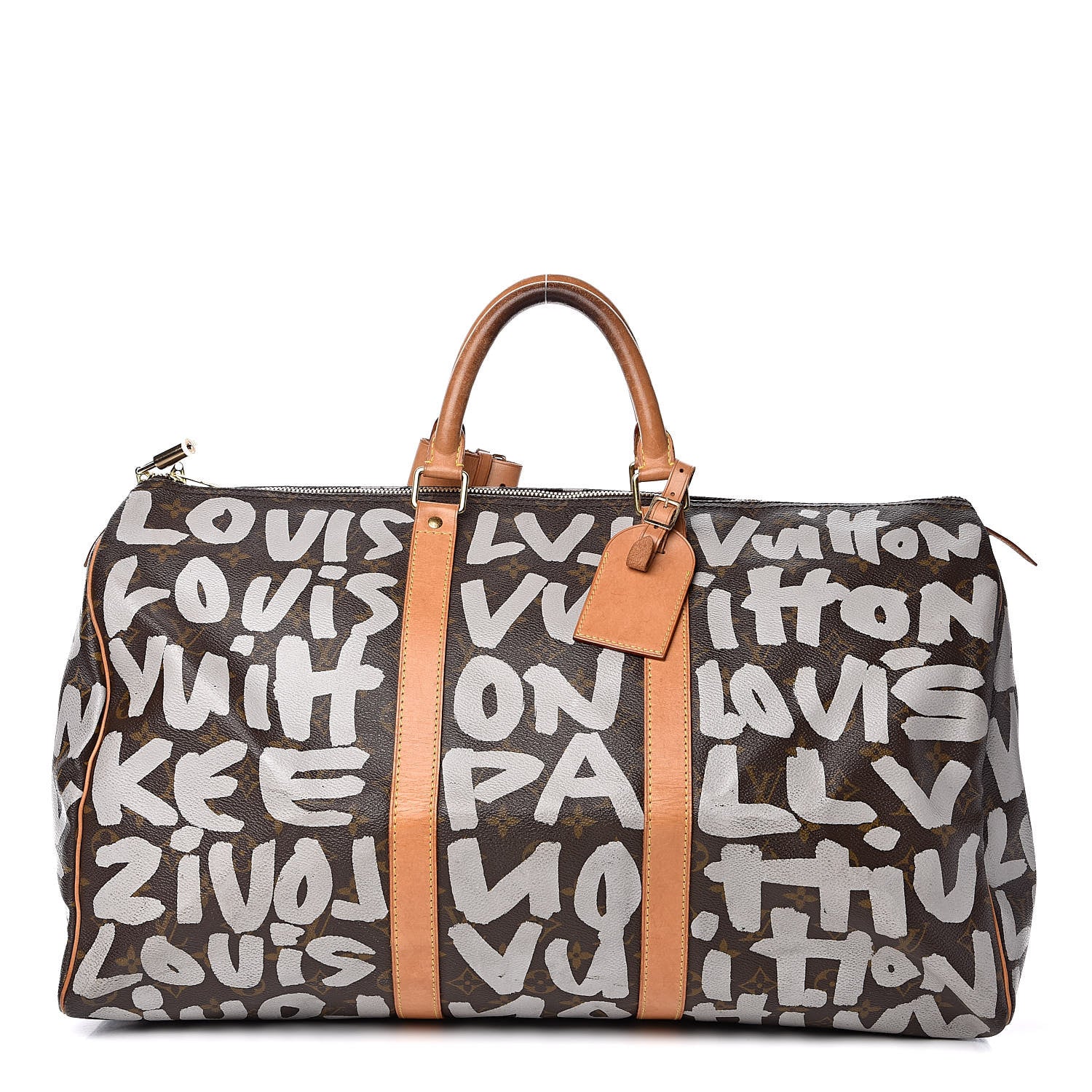 Louis Vuitton Graffiti Keepall 50 Silver 1 of 15