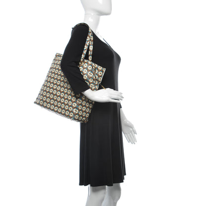 Miu Miu Goatskin Madras Floral Print Shopping Tote 2 of 8