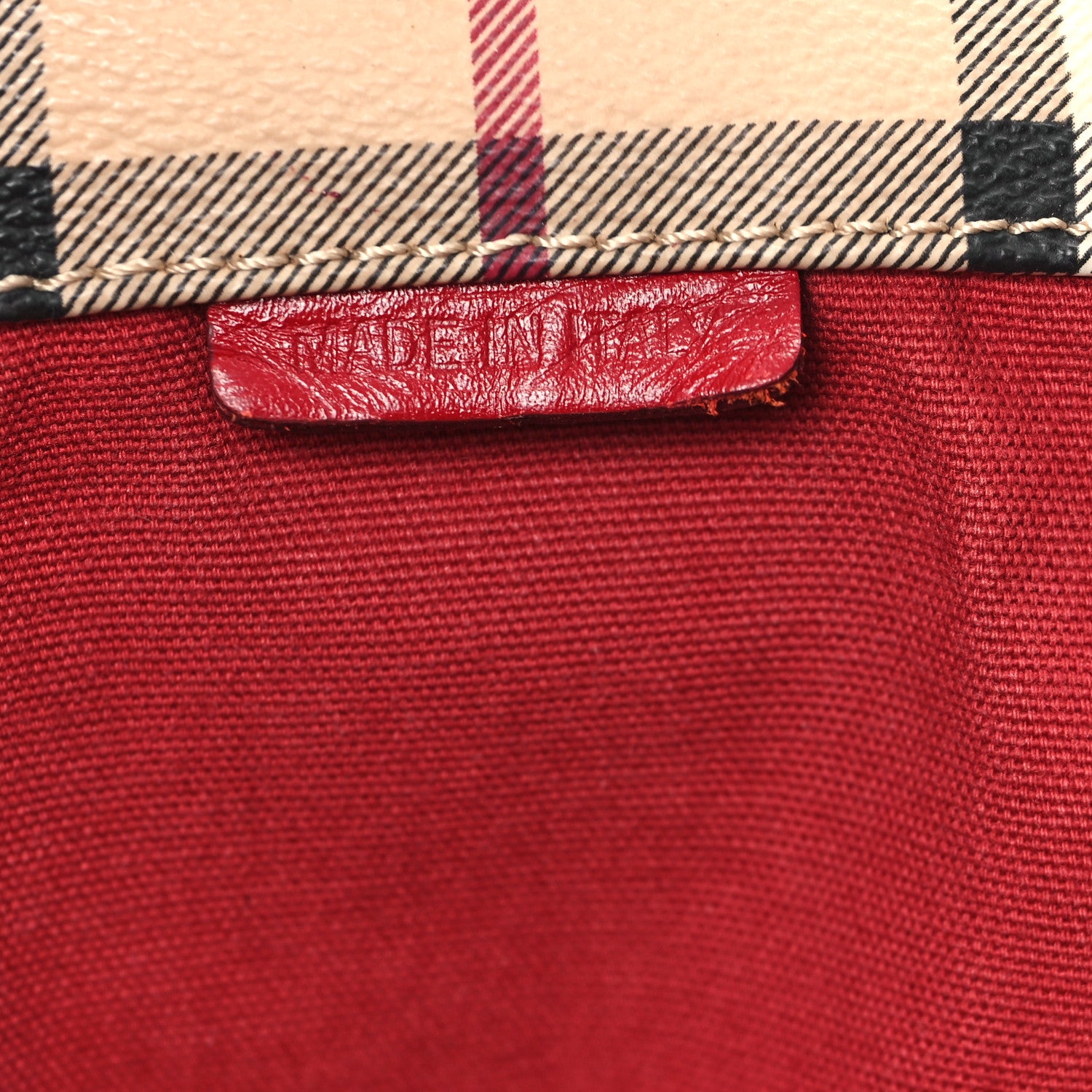 Burberry Haymarket Check Small Canterbury Tote Military Red 8 of 14