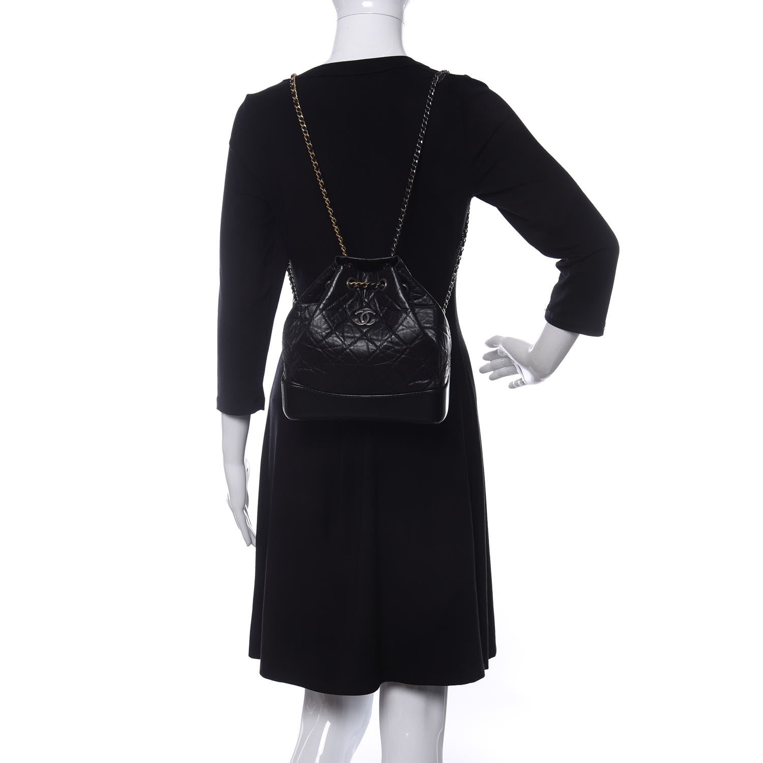 Chanel Aged Calfskin Quilted Small Gabrielle Backpack Black 2 of 10
