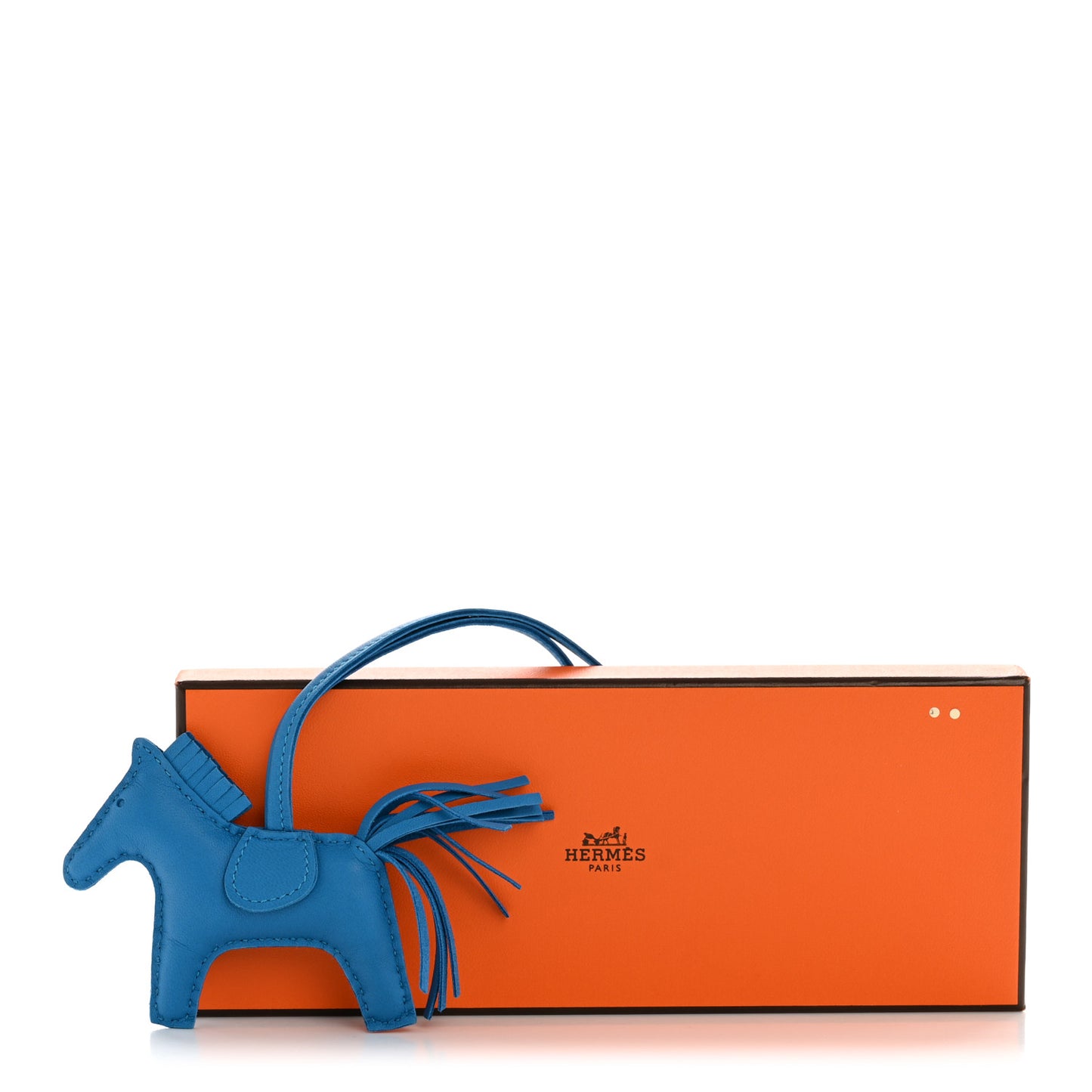 Milo Lambskin Grigri Rodeo Horse Bag Charm PM Bleu Zanzibar