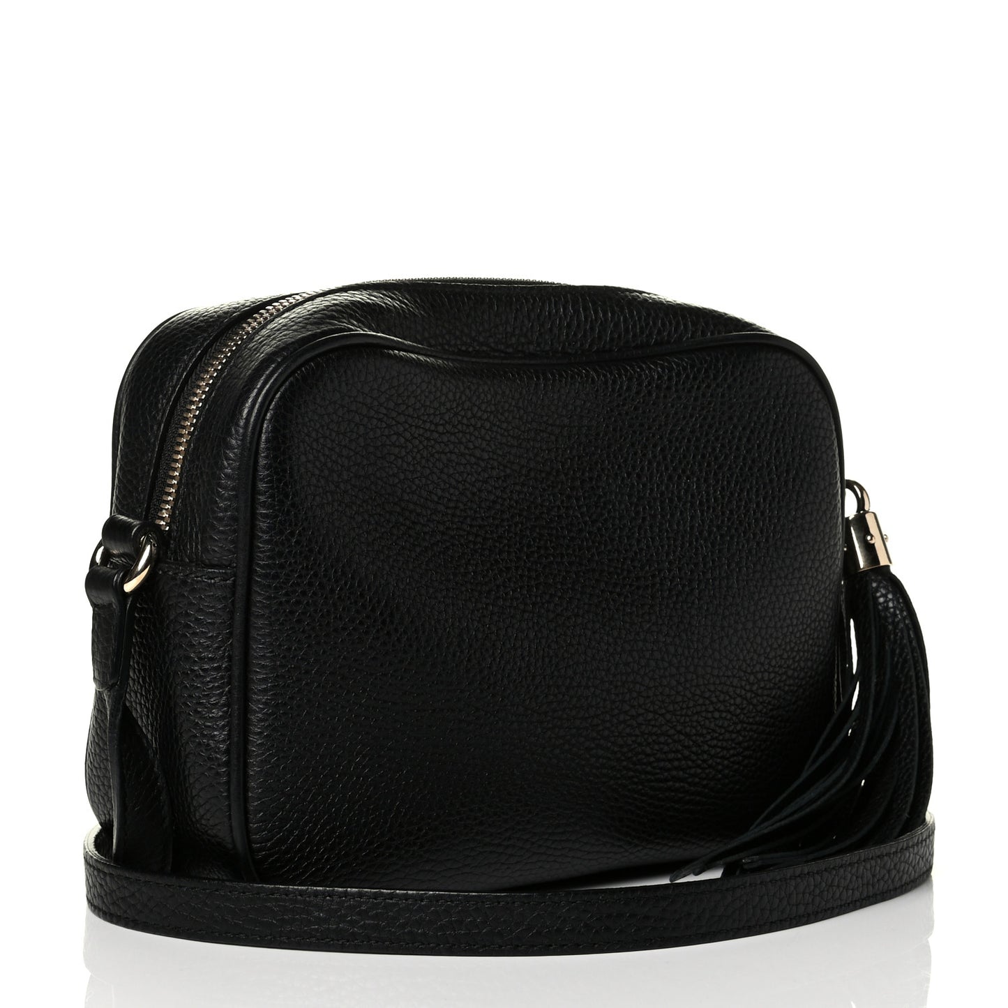 Pebbled Calfskin Small Soho Disco Bag Black